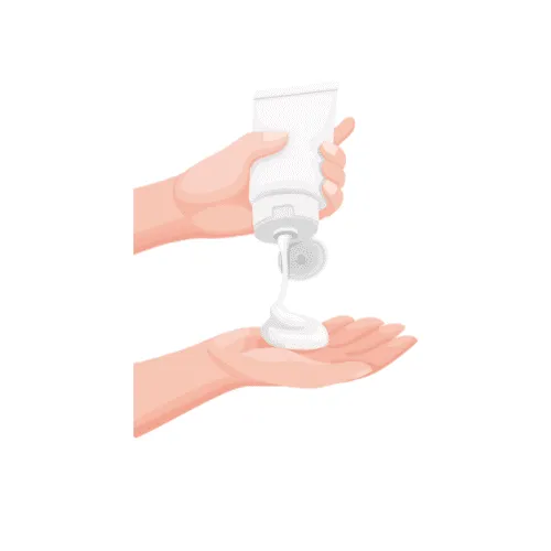 Applying cream to the affected area